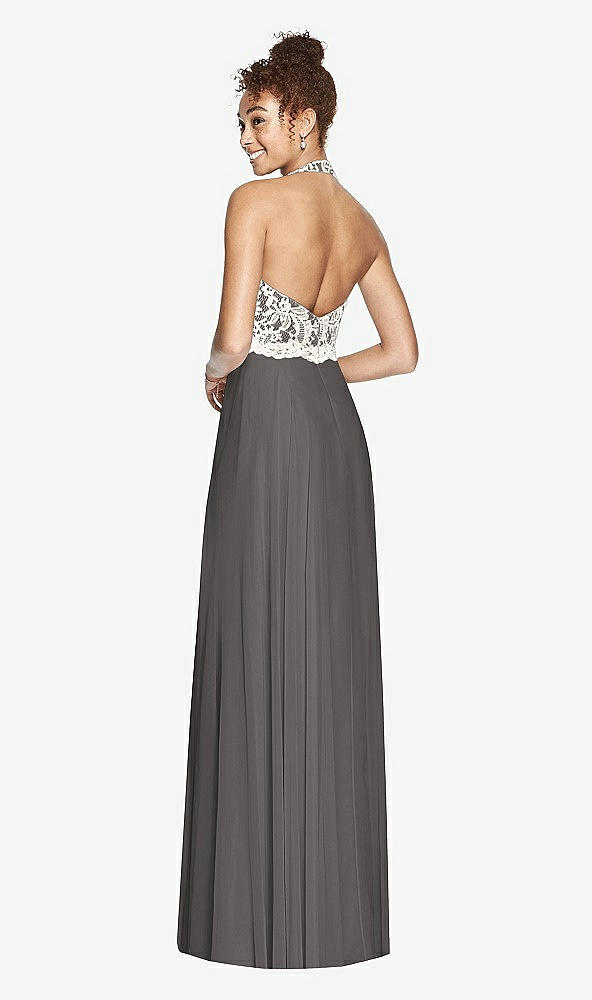 Back View - Caviar Gray & Ivory Studio Design Bridesmaid Dress 4530