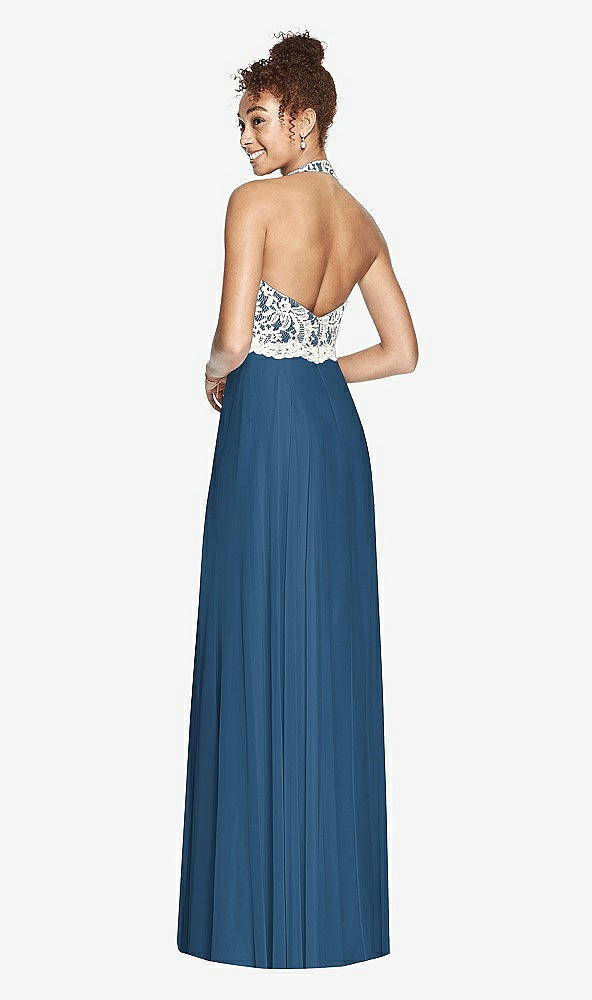 Back View - Dusk Blue & Ivory Studio Design Bridesmaid Dress 4530
