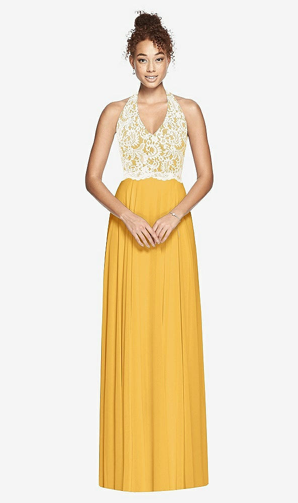 Front View - NYC Yellow & Ivory Studio Design Bridesmaid Dress 4530
