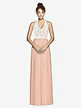 Front View Thumbnail - Pale Peach & Ivory Studio Design Bridesmaid Dress 4530