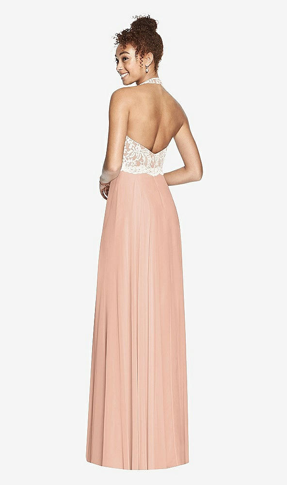 Back View - Pale Peach & Ivory Studio Design Bridesmaid Dress 4530