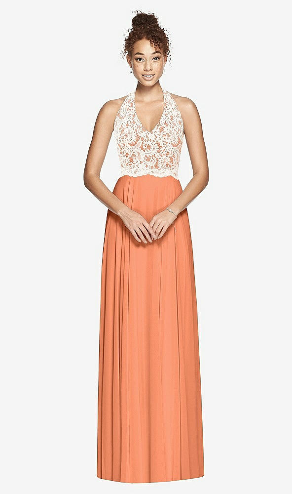 Front View - Sweet Melon & Ivory Studio Design Bridesmaid Dress 4530