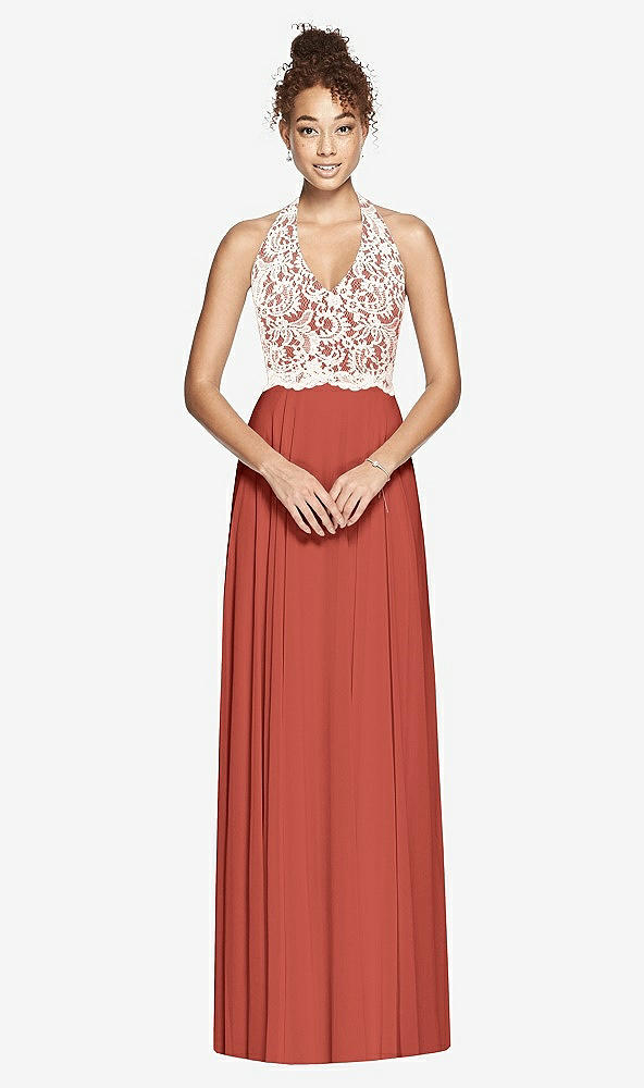 Front View - Amber Sunset & Ivory Studio Design Bridesmaid Dress 4530