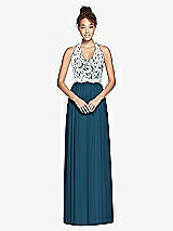 Front View Thumbnail - Atlantic Blue & Ivory Studio Design Bridesmaid Dress 4530
