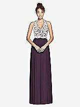 Front View Thumbnail - Aubergine & Ivory Studio Design Bridesmaid Dress 4530