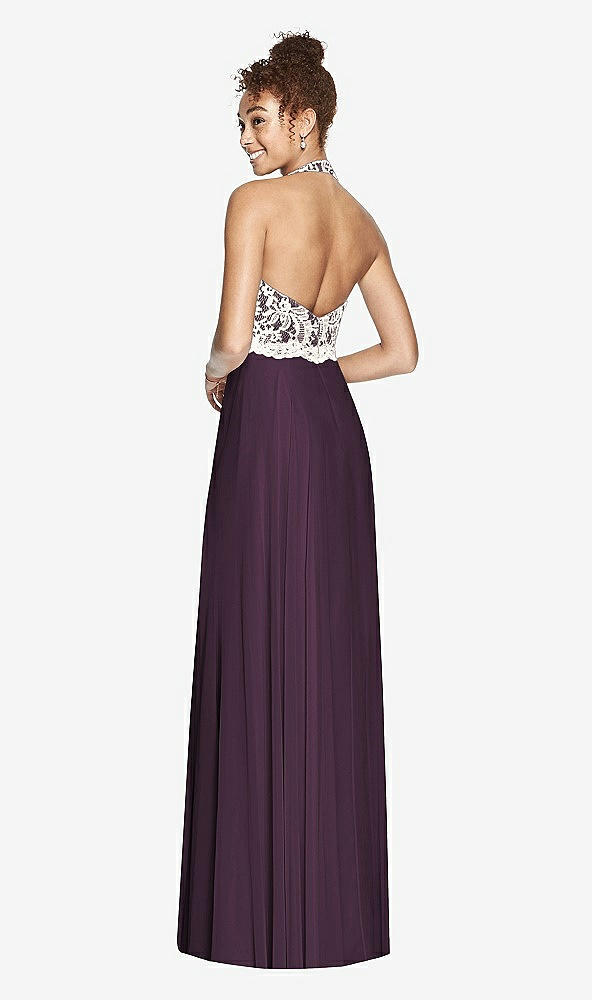 Back View - Aubergine & Ivory Studio Design Bridesmaid Dress 4530