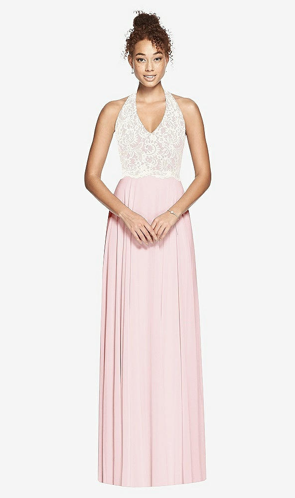 Front View - Ballet Pink & Ivory Studio Design Bridesmaid Dress 4530