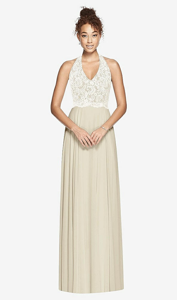 Front View - Champagne & Ivory Studio Design Bridesmaid Dress 4530