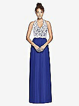 Front View Thumbnail - Cobalt Blue & Ivory Studio Design Bridesmaid Dress 4530