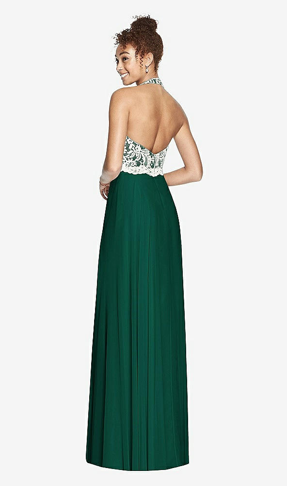 Back View - Hunter Green & Ivory Studio Design Bridesmaid Dress 4530