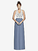 Front View Thumbnail - Larkspur Blue & Ivory Studio Design Bridesmaid Dress 4530