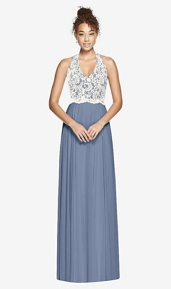 Front View - Larkspur Blue & Ivory Studio Design Bridesmaid Dress 4530