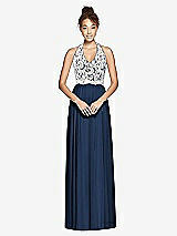 Front View Thumbnail - Midnight Navy & Ivory Studio Design Bridesmaid Dress 4530