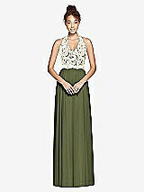 Front View Thumbnail - Olive Green & Ivory Studio Design Bridesmaid Dress 4530