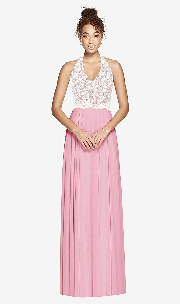Front View - Peony Pink & Ivory Studio Design Bridesmaid Dress 4530
