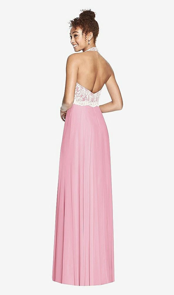 Back View - Peony Pink & Ivory Studio Design Bridesmaid Dress 4530
