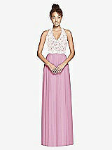 Front View Thumbnail - Powder Pink & Ivory Studio Design Bridesmaid Dress 4530