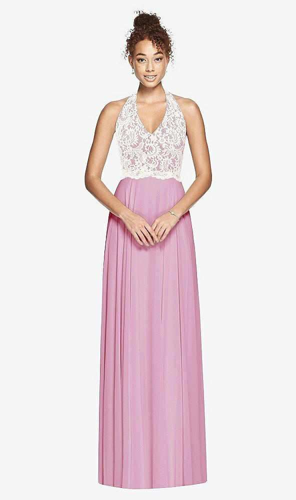 Front View - Powder Pink & Ivory Studio Design Bridesmaid Dress 4530