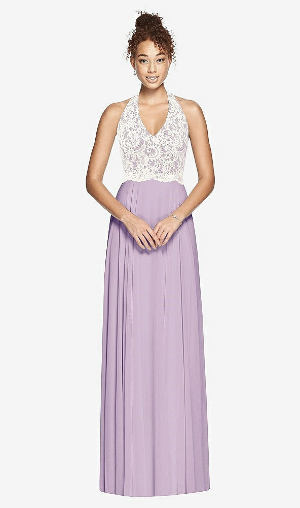 Front View - Pale Purple & Ivory Studio Design Bridesmaid Dress 4530