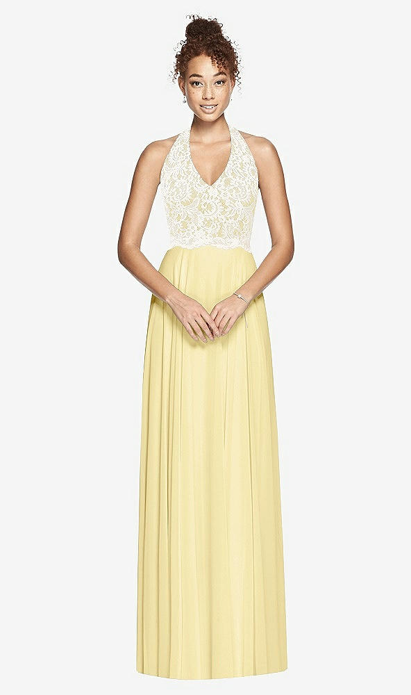 Front View - Pale Yellow & Ivory Studio Design Bridesmaid Dress 4530