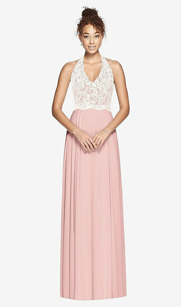 Front View - Rose - PANTONE Rose Quartz & Ivory Studio Design Bridesmaid Dress 4530