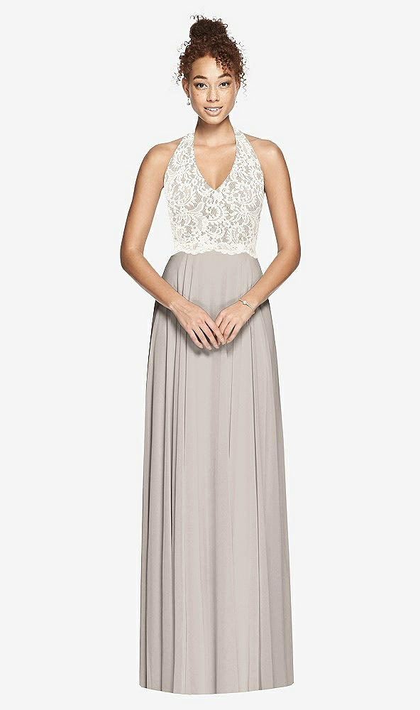 Front View - Taupe & Ivory Studio Design Bridesmaid Dress 4530