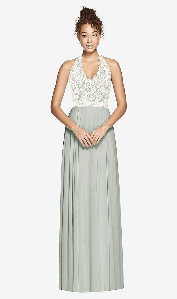Front View - Willow Green & Ivory Studio Design Bridesmaid Dress 4530