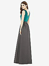 Rear View Thumbnail - Caviar Gray & Jade Alfred Sung Bridesmaid Dress D752