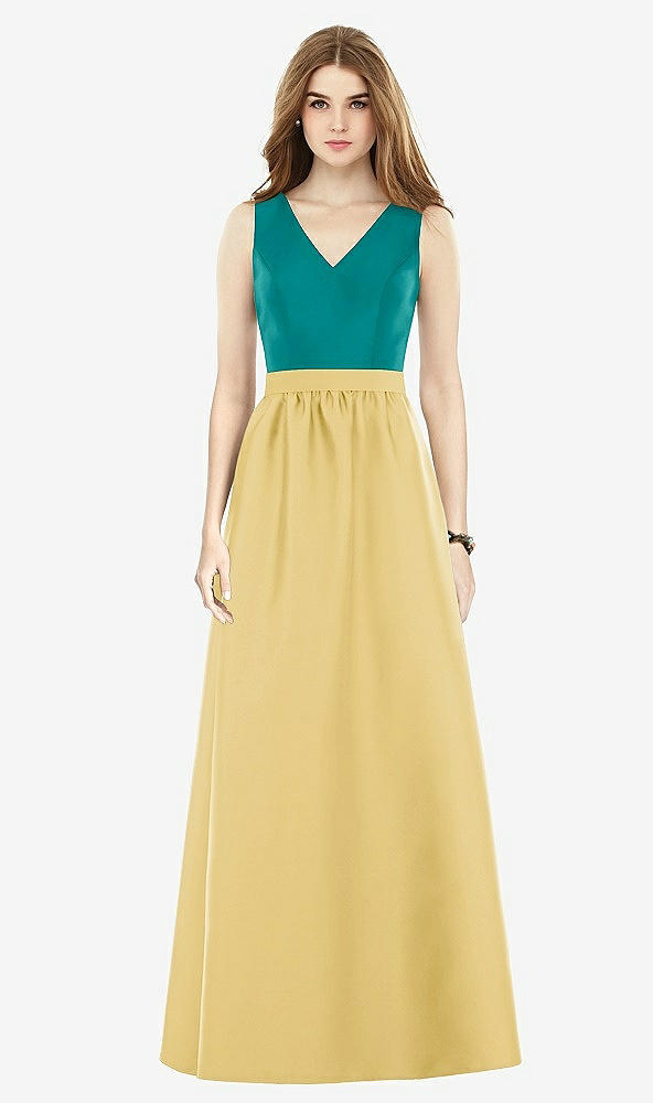 Front View - Maize & Jade Alfred Sung Bridesmaid Dress D752