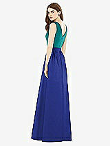 Rear View Thumbnail - Cobalt Blue & Jade Alfred Sung Bridesmaid Dress D752