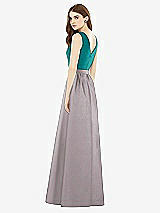 Rear View Thumbnail - Cashmere Gray & Jade Alfred Sung Bridesmaid Dress D752