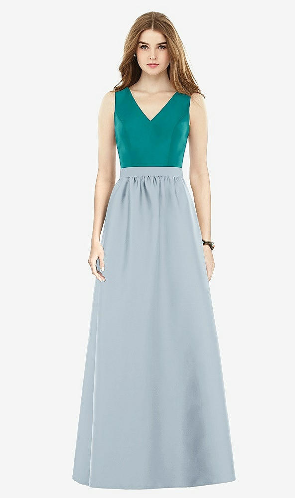 Front View - Mist & Jade Alfred Sung Bridesmaid Dress D752