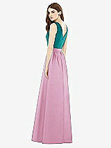 Rear View Thumbnail - Powder Pink & Jade Alfred Sung Bridesmaid Dress D752