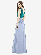 Rear View Thumbnail - Sky Blue & Jade Alfred Sung Bridesmaid Dress D752