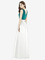 Rear View Thumbnail - White & Jade Alfred Sung Bridesmaid Dress D752