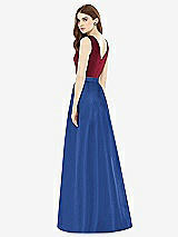 Rear View Thumbnail - Classic Blue & Burgundy Alfred Sung Bridesmaid Dress D753