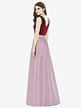 Rear View Thumbnail - Suede Rose & Burgundy Alfred Sung Bridesmaid Dress D753