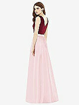 Rear View Thumbnail - Ballet Pink & Burgundy Alfred Sung Bridesmaid Dress D753