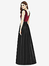 Rear View Thumbnail - Black & Burgundy Alfred Sung Bridesmaid Dress D753