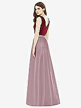 Rear View Thumbnail - Dusty Rose & Burgundy Alfred Sung Bridesmaid Dress D753