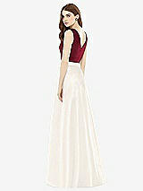 Rear View Thumbnail - Ivory & Burgundy Alfred Sung Bridesmaid Dress D753
