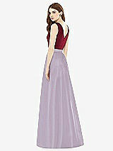 Rear View Thumbnail - Lilac Haze & Burgundy Alfred Sung Bridesmaid Dress D753