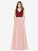 Front View Thumbnail - Rose - PANTONE Rose Quartz & Burgundy Alfred Sung Bridesmaid Dress D753