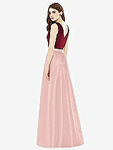 Rear View Thumbnail - Rose - PANTONE Rose Quartz & Burgundy Alfred Sung Bridesmaid Dress D753