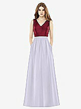 Front View Thumbnail - Silver Dove & Burgundy Alfred Sung Bridesmaid Dress D753