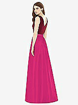 Rear View Thumbnail - Think Pink & Burgundy Alfred Sung Bridesmaid Dress D753