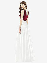 Rear View Thumbnail - White & Burgundy Alfred Sung Bridesmaid Dress D753