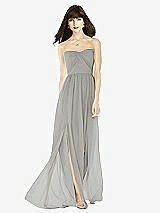Front View Thumbnail - Chelsea Gray Sweeheart Chiffon Natural Waist Dress