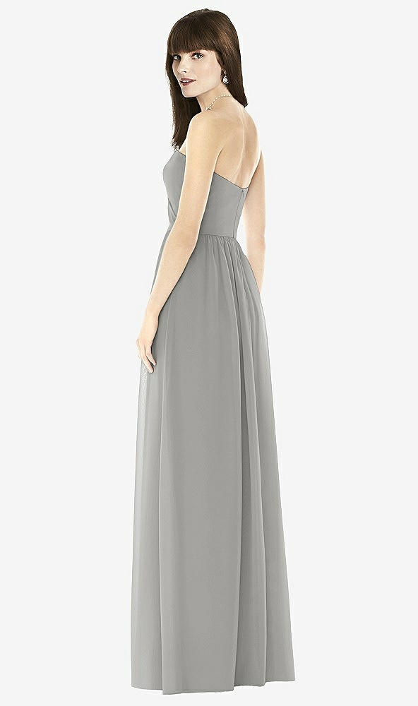 Back View - Chelsea Gray Sweeheart Chiffon Natural Waist Dress