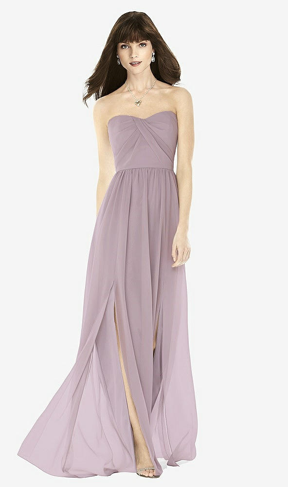 Front View - Lilac Dusk Sweeheart Chiffon Natural Waist Dress